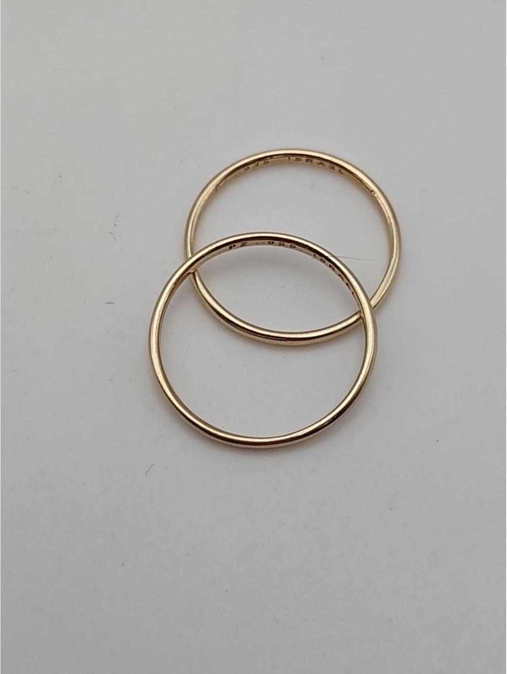 PAZ Israel Gold Vermeil Stack Rings Set 925 Sz 11